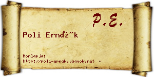 Poli Ernák névjegykártya